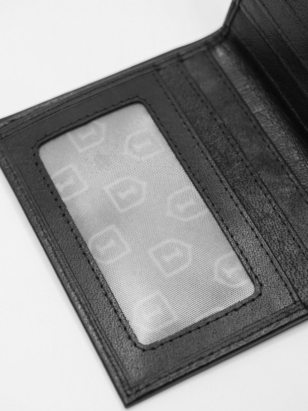 Folding leather card holder