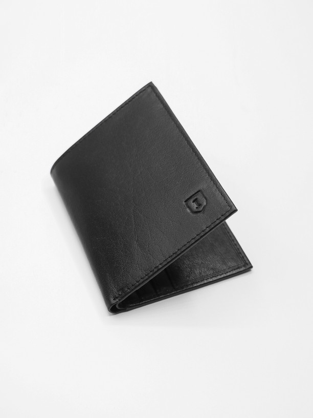 Folding leather card holder