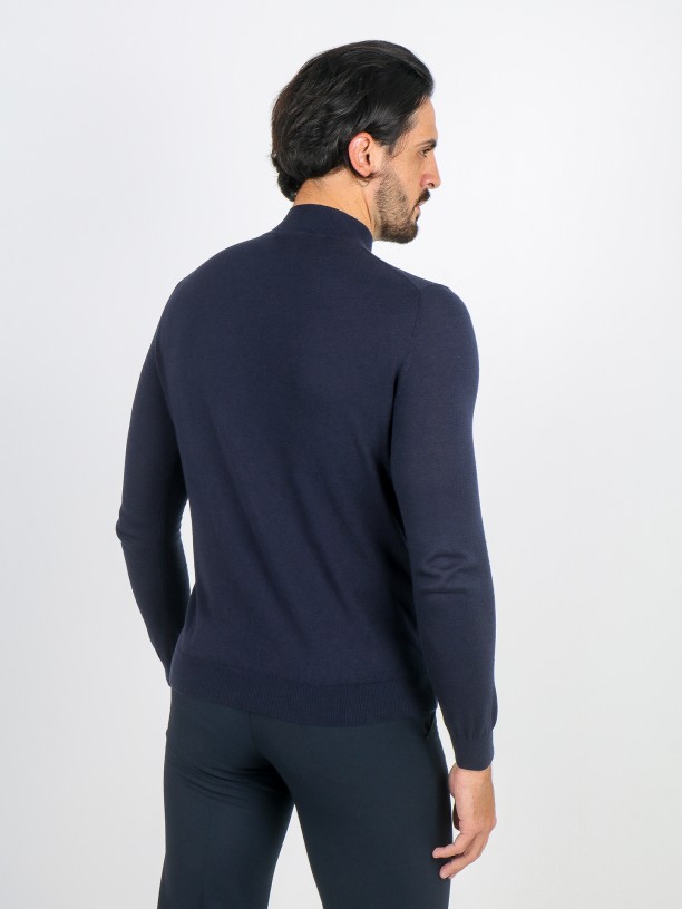 Jersey de cuello perkins algodón y cachemira Jersey de cuello perkins algodón y cachemira
