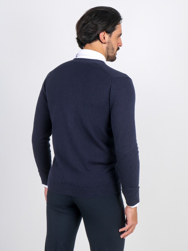 Cardigan de malha algodão e caxemira Cardigan de malha algodão e caxemira