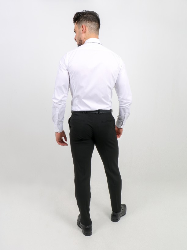 Elegant slim fit trousers recycled fabric