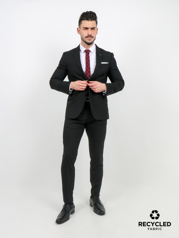 Elegant slim fit trousers recycled fabric