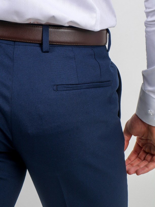 Elegant slim fit trousers recycled fabric