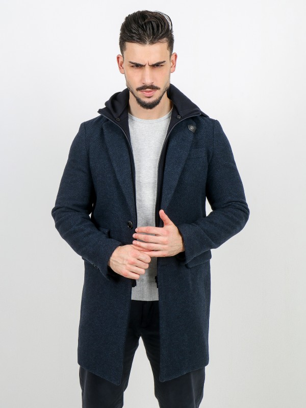 Wool overcoat with removable interior view