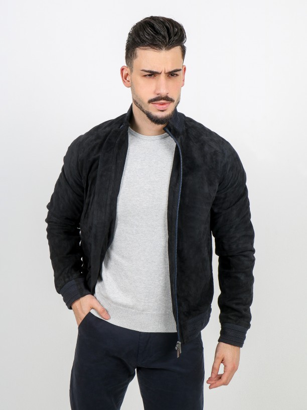 Genuine suede leather jacket