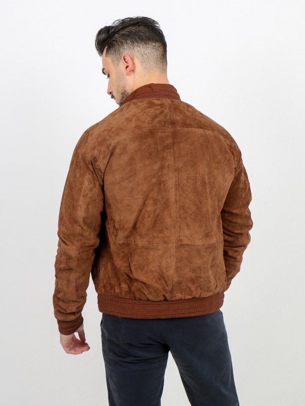 Genuine suede leather jacket