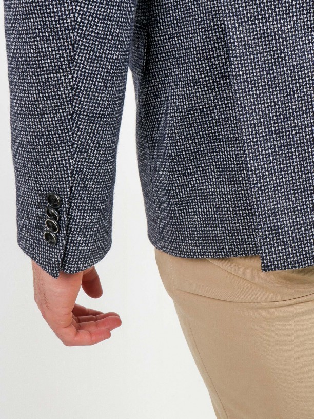 Wool and cotton pattern blazer