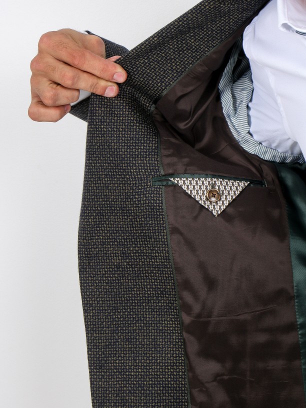 Wool and cotton pattern blazer