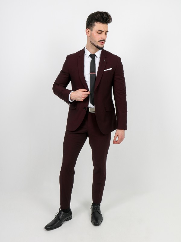 Slim fit micro pattern suit