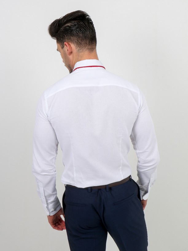 Slim fit micro structured classic shirt