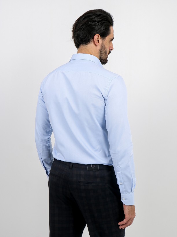 Camisa casual lisa de algodão Camisa casual lisa de algodão