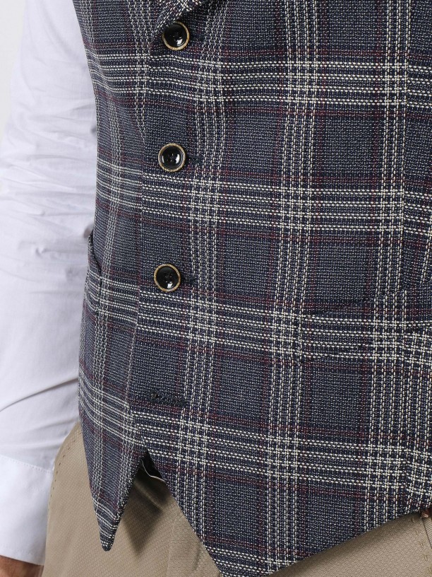 Plaid pattern waistcoat