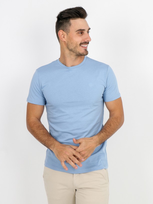 Cotton plain t-shirt round collar Cotton plain t-shirt round collar