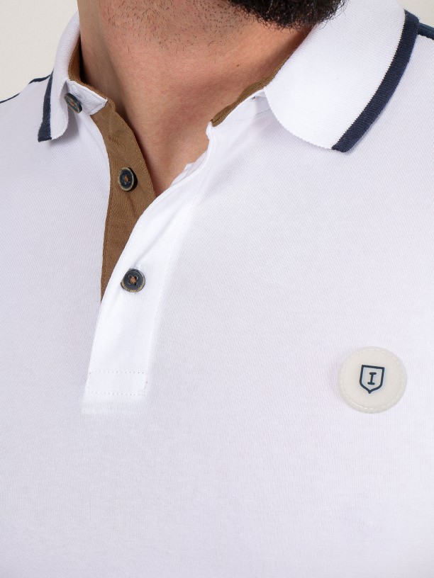 Polo piqué de algodão e lycra Polo piqué de algodão e lycra