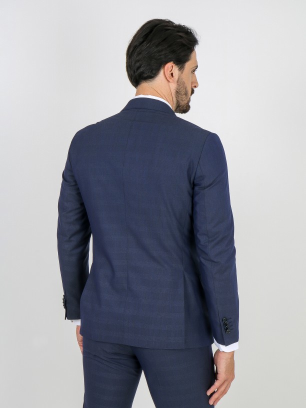Fato padrão leve xadrez slim fit Fato padrão leve xadrez slim fit