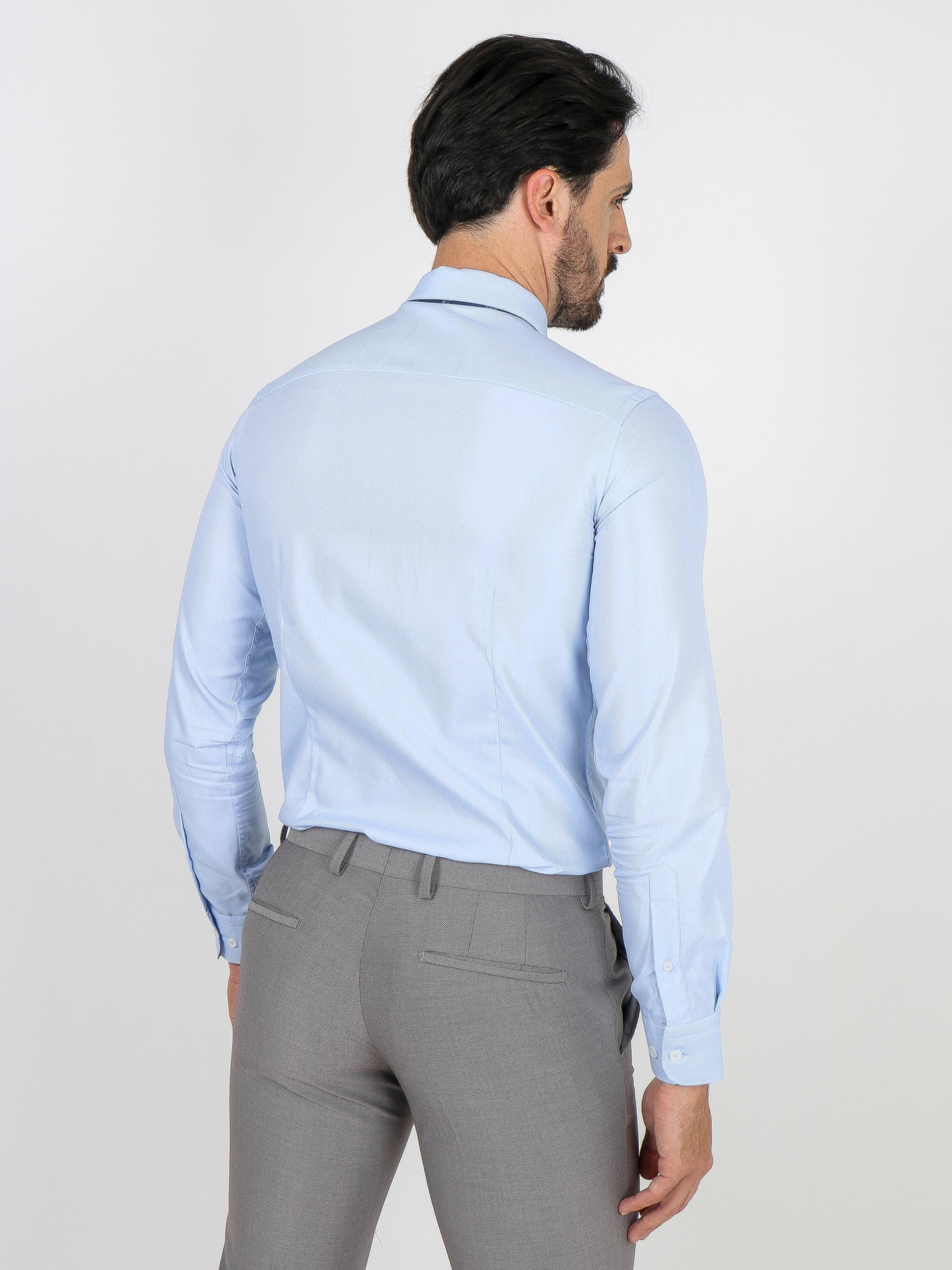 Camisa clássica slim fit micro estrutura