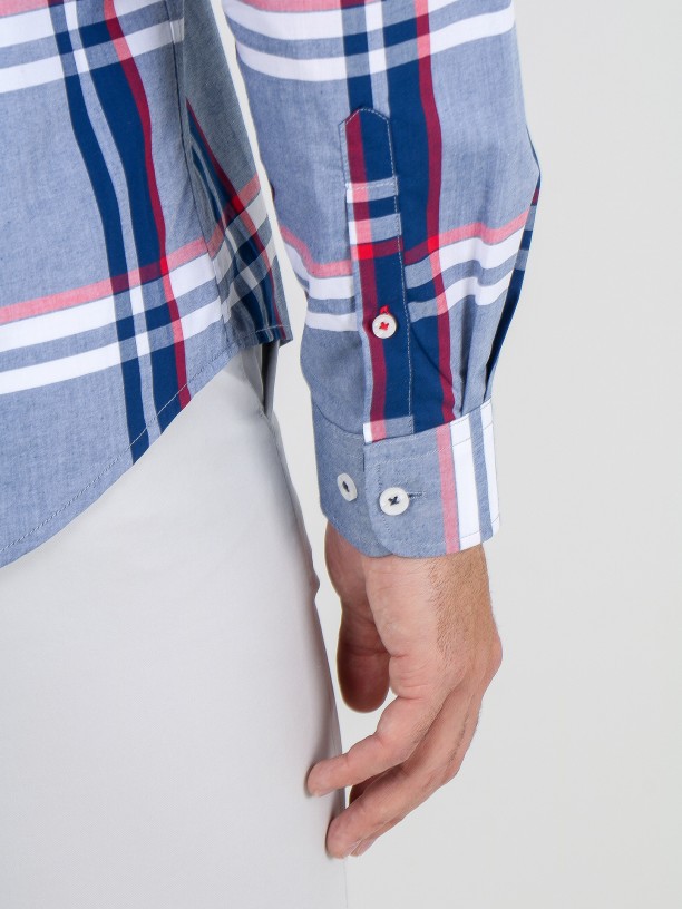 Cotton plaid pattern shirt