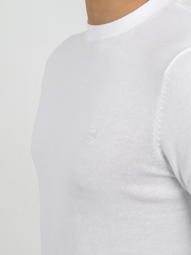 Camiseta de punto slim algodón
