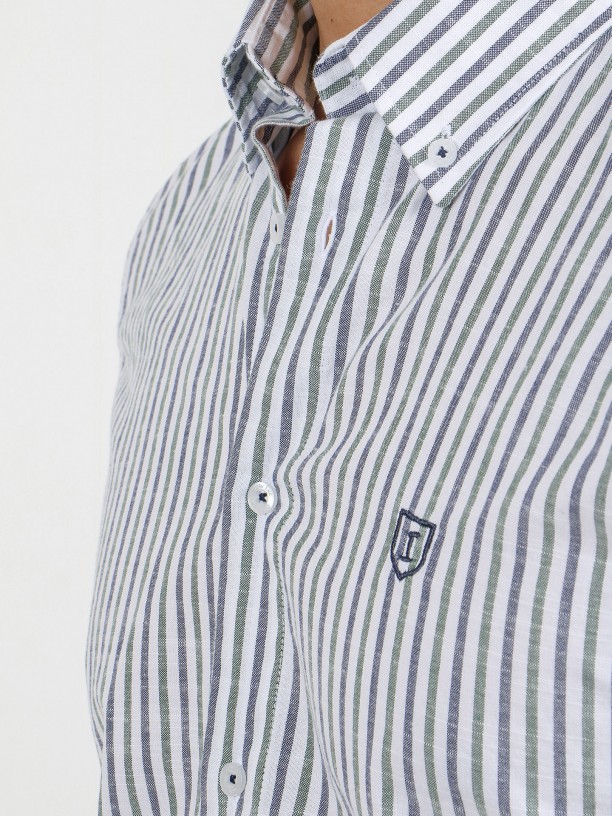 Camisa de rayas de algodón orgánico
