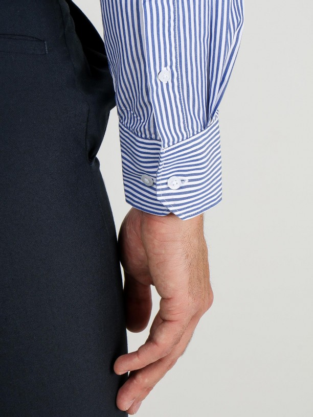 Striped pattern shirt italian collar