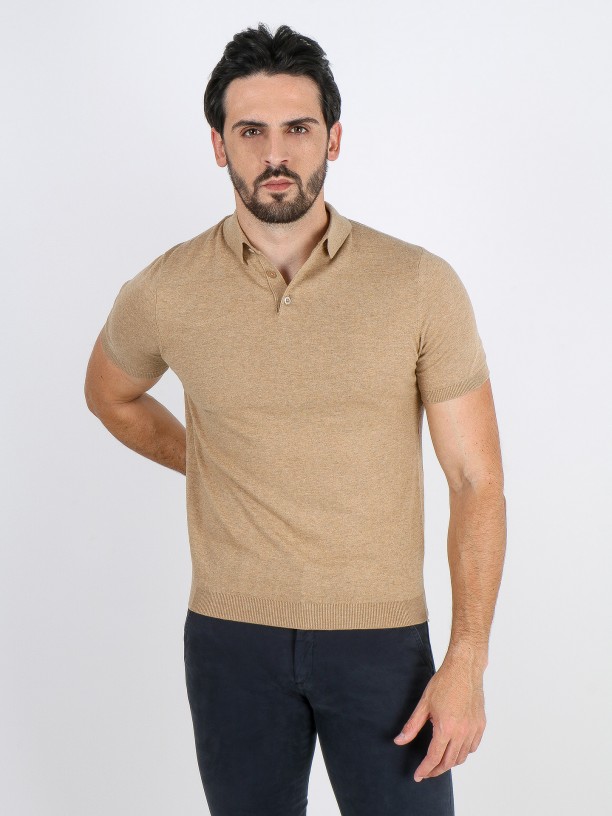 100% cotton slim knit polo