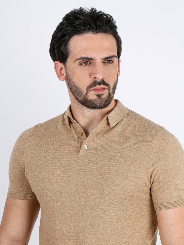 100% cotton slim knit polo