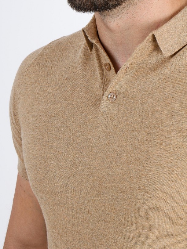 100% cotton slim knit polo