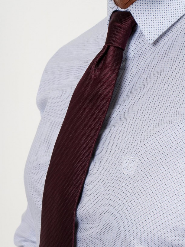 Micro pattern slim fit elegant shirt