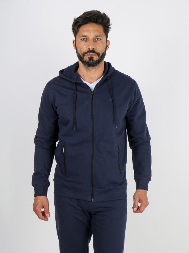 Hooded tracksuit jacket