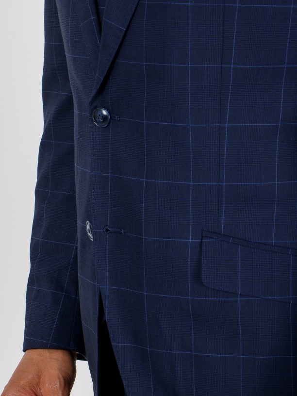 Fato de padrão xadrez regular fit com colete Fato de padrão xadrez regular fit com colete