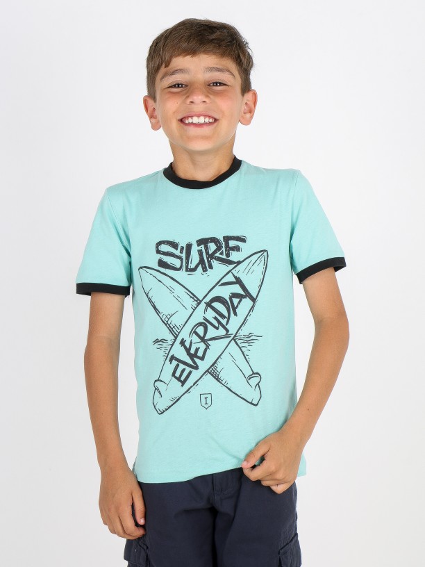 T-shirt 100% algodão surf kids