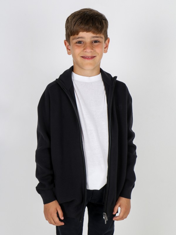 Casaco de malha liso algodo kids