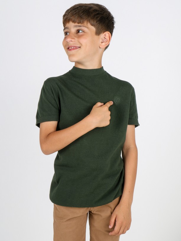 T-shirt de malha fina algodo kids