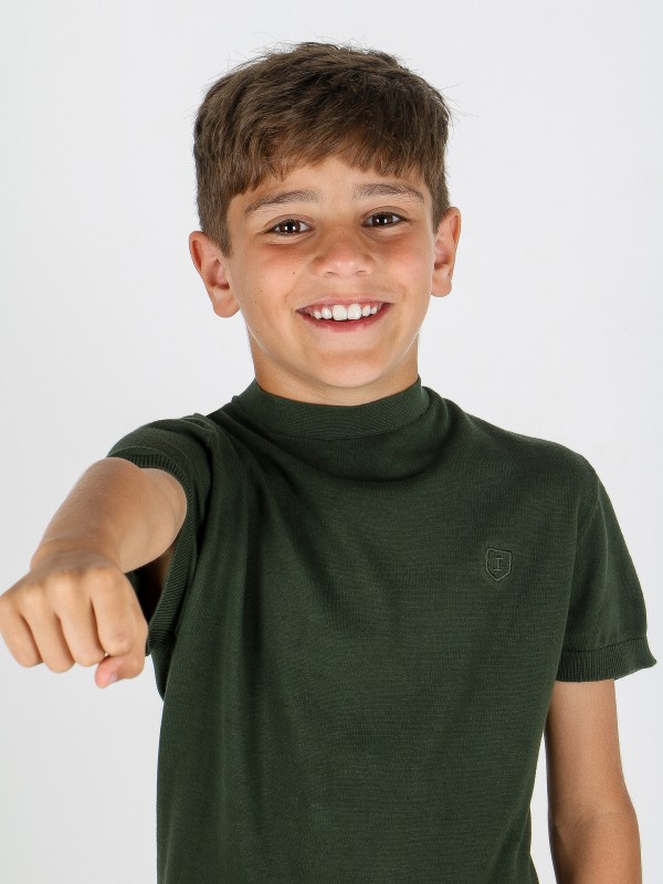 Slim knit cotton t-shirt kids