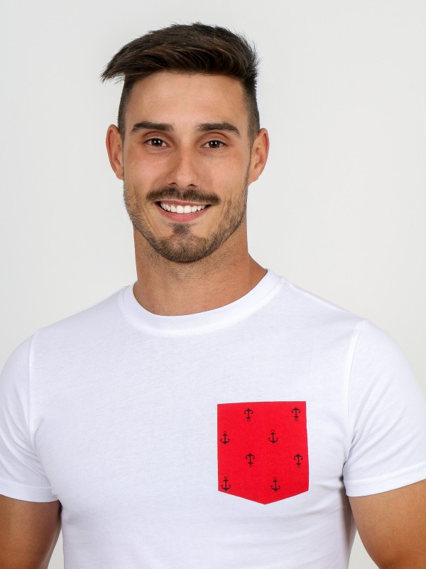 T-shirt de algodo com estampado ncoras