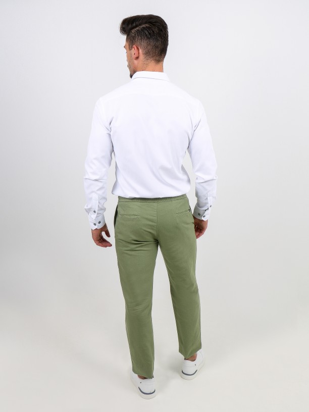 Pantalones jogger chino algodón y lino