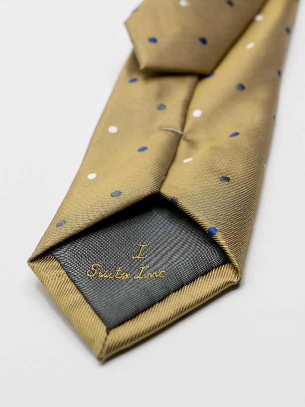 Slim tie with dots pattern