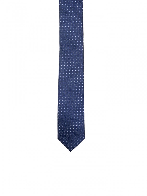Slim tie with squares pattern