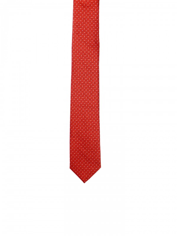 Slim tie with squares pattern