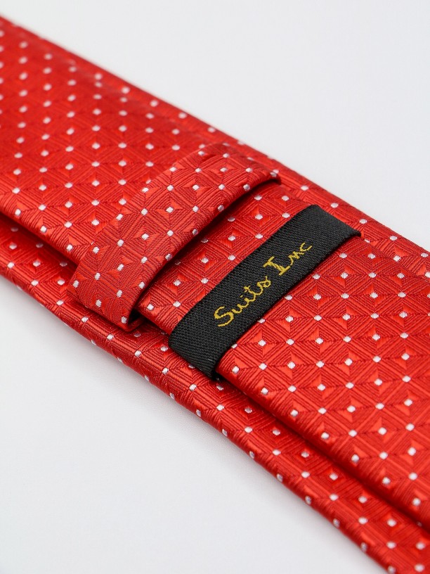 Slim tie with squares pattern