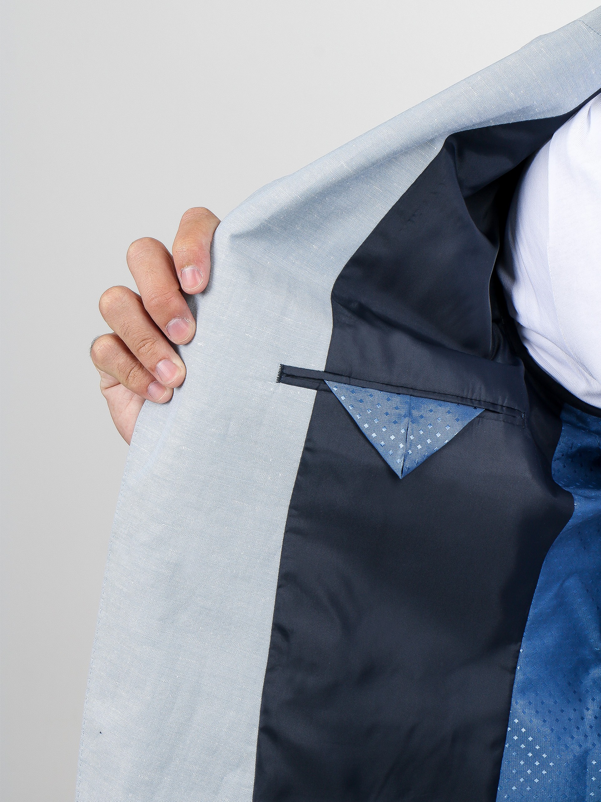 Slim fit plain linen suit