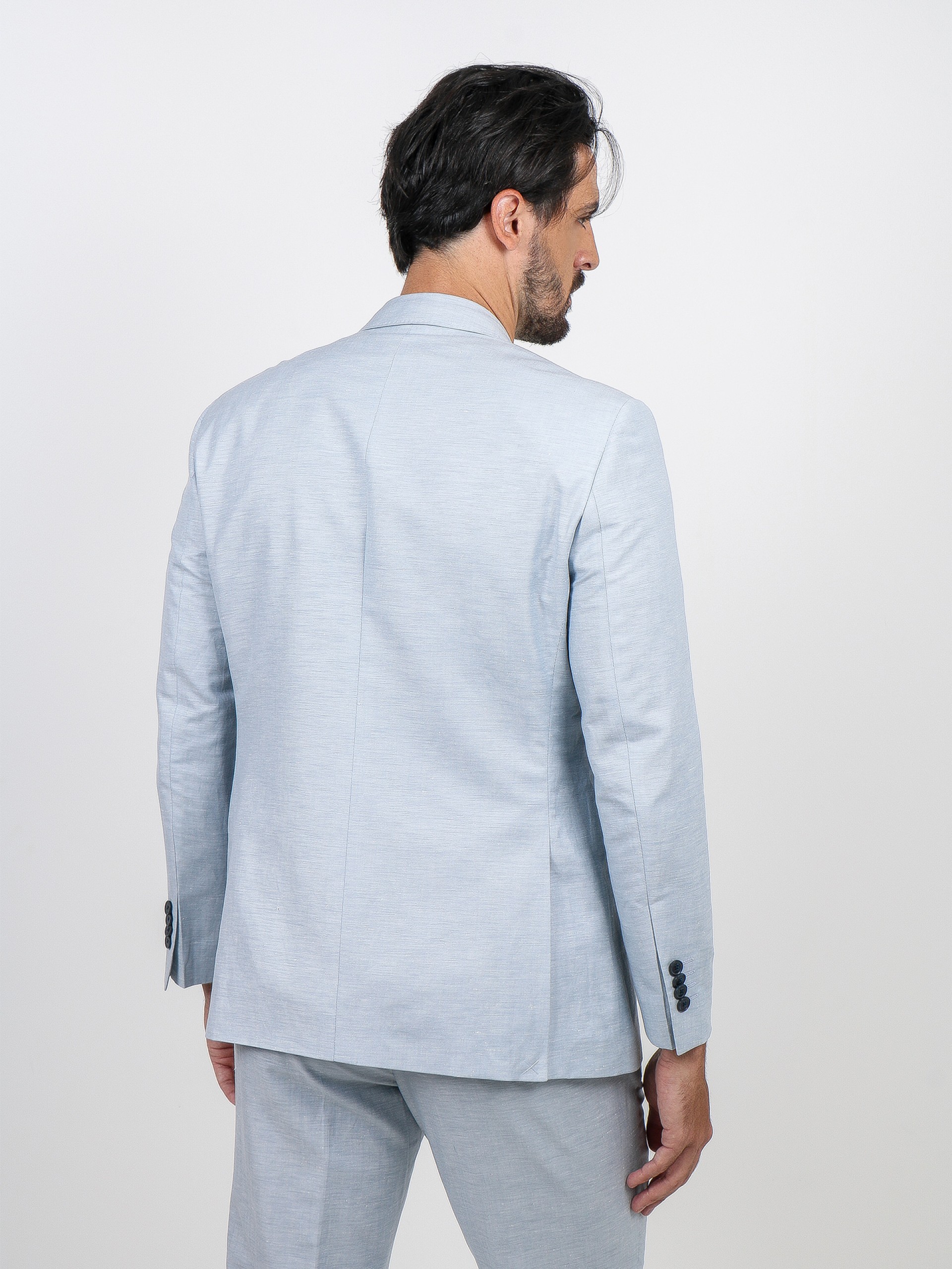 Slim fit plain linen suit