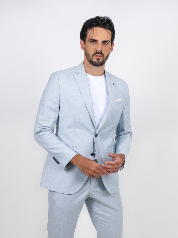 Traje liso slim fit de lino Traje liso slim fit de lino