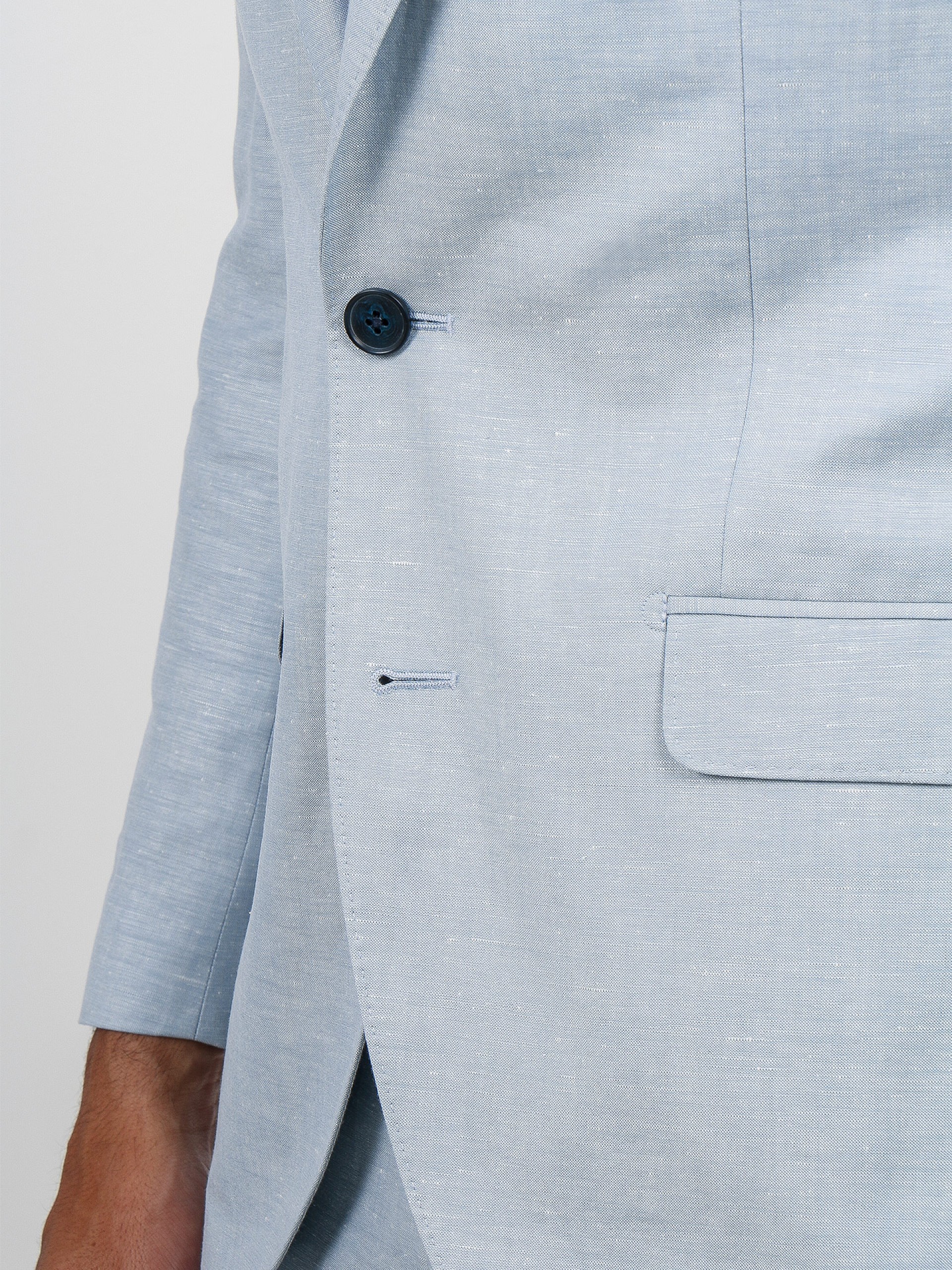 Slim fit plain linen suit