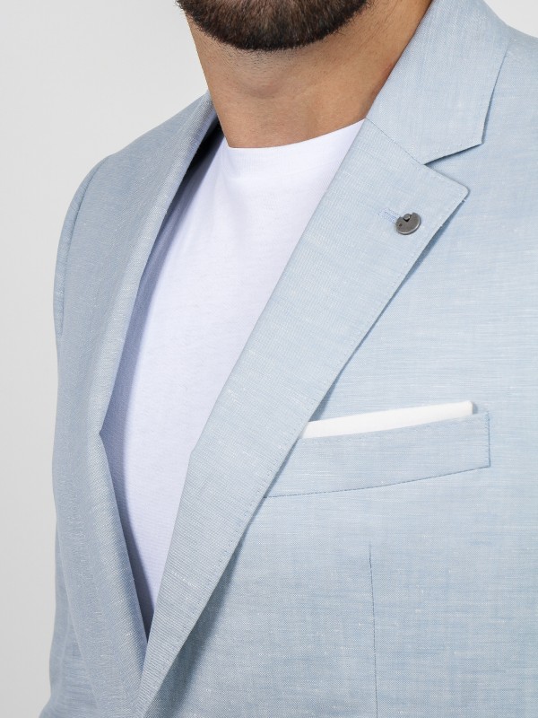 Traje liso slim fit de lino Traje liso slim fit de lino