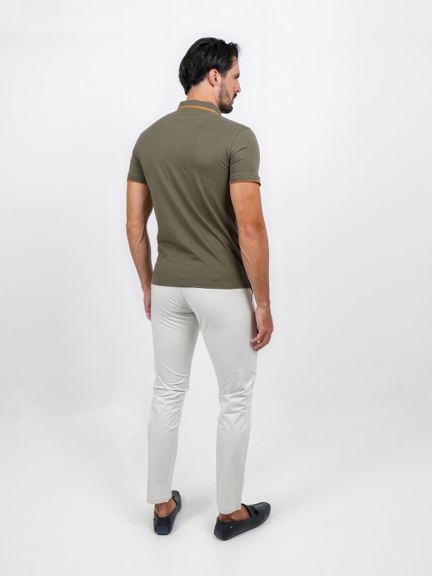 Slim fit elastic cotton chino trousers Slim fit elastic cotton chino trousers