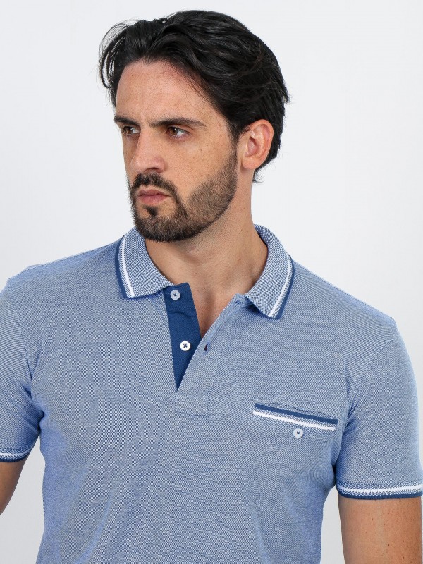 Cotton polo shirt with pocket detail