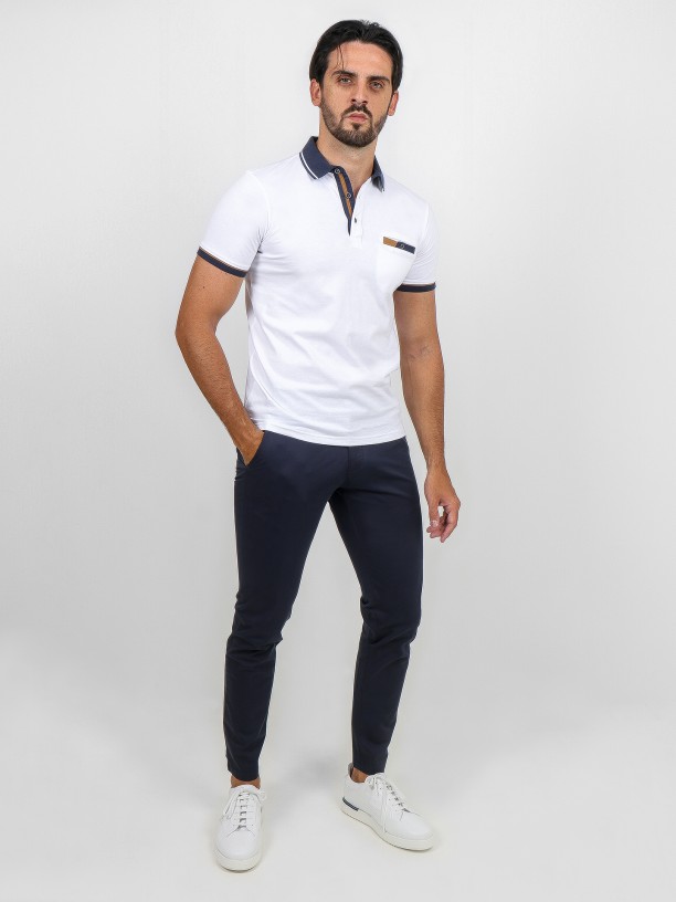 Calças chino slim fit algodão elástico Calças chino slim fit algodão elástico