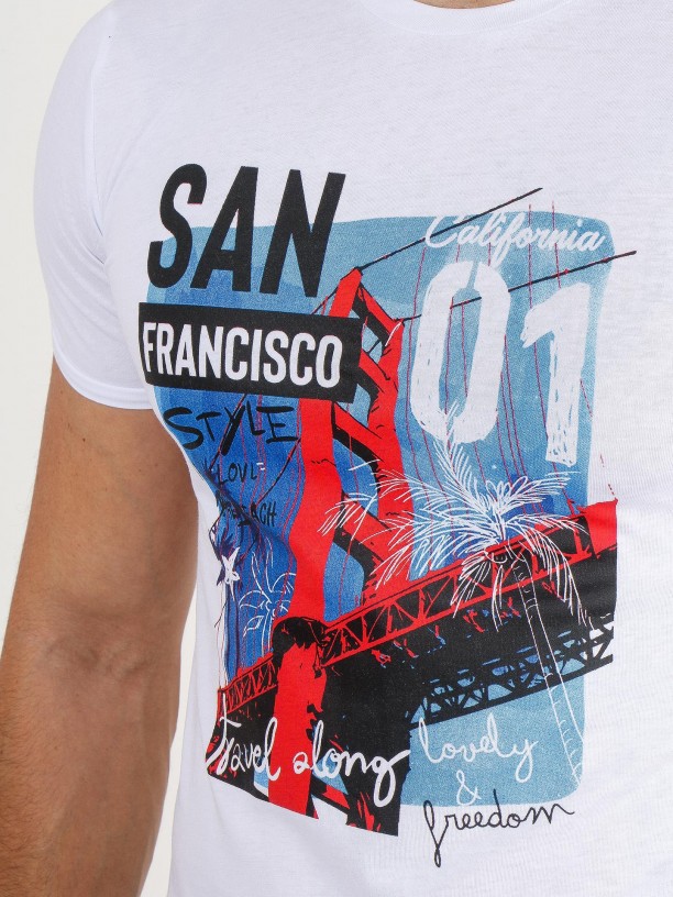 T-shirt 100% algodão Golden Gate
