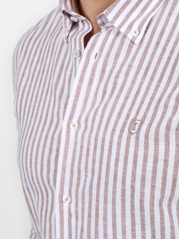 Stripes pattern linen cotton shirt Stripes pattern linen cotton shirt